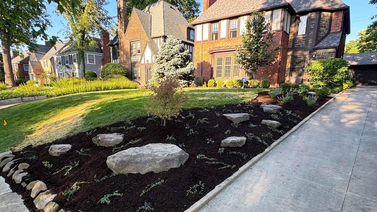 Plant and mulch bed installation in Cleveland Heights