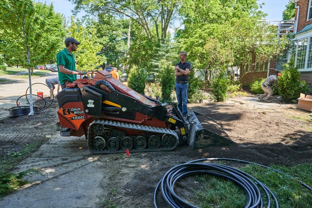 Landscaped Northeast Ohio backyard with proper grading and drainage, Samson Landscape + Design