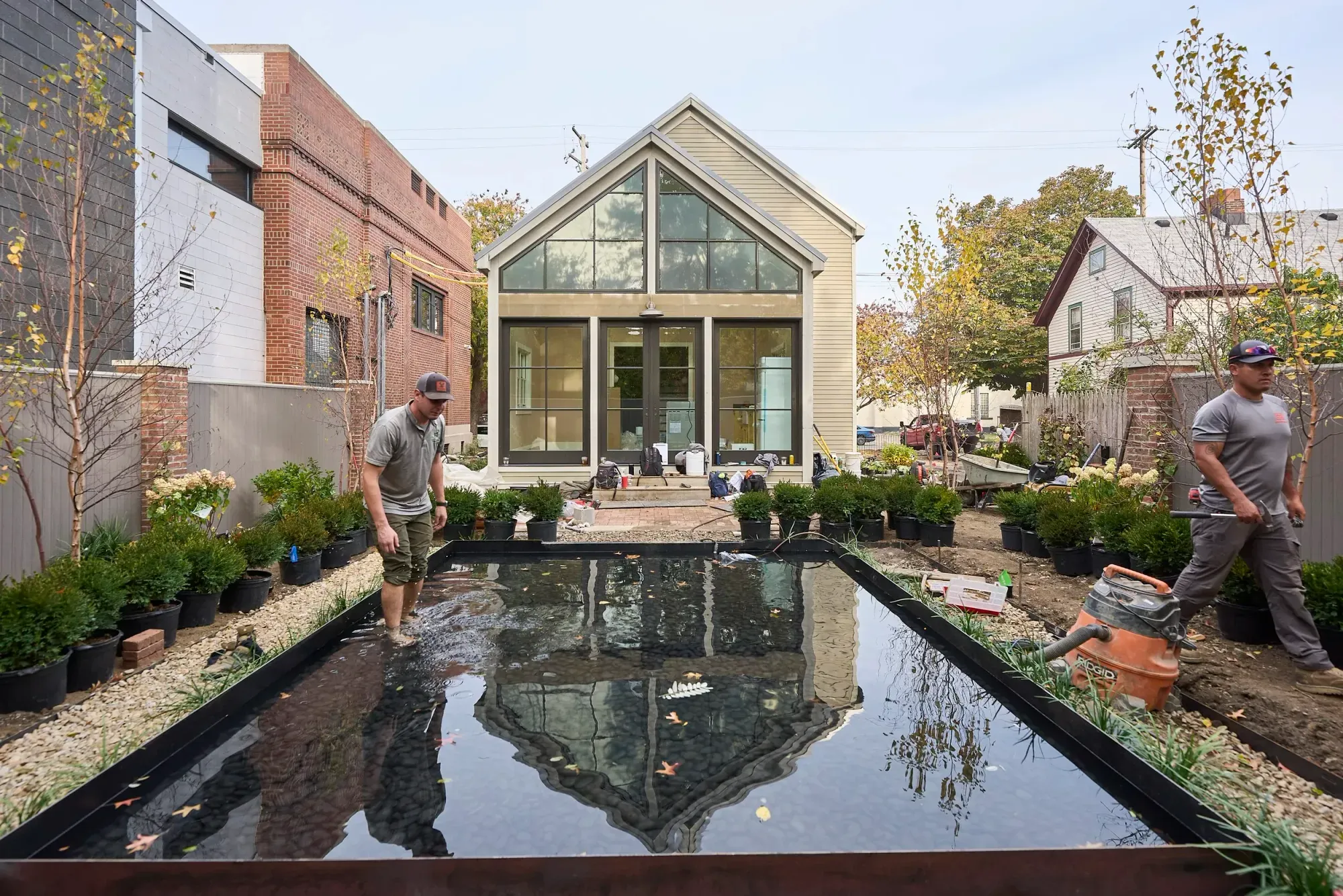 Mature perennial and shrub planting in a Cleveland garden